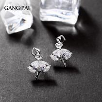 925 silver needle sleeping without picking up the ear nail small crowdnet red earrings female temperament brief South Korea East gate earrings