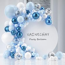 Party blue ocean Macaron year-old balloon chain Birthday decoration decoration set opening balloon arch shape