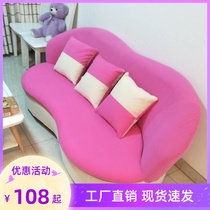 Creative casual fabric sofa fashion personality lip lazy chair small apartment double triple sofa can be removed and washed