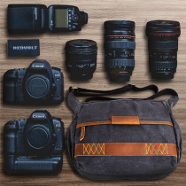 SLR camera bag shoulder waterproof and moisture-proof Sony micro single Canon Nikon lens crossbody photo bag seven-color cotton