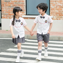 Primary school uniforms Summer children graduation photos Clothing Kindergarten Landscaped shirts Short sleeves Inn College Wind suit