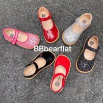  Baby Korean childrens shoes poupoumi childrens retro princess shoes girls western style sequined small leather shoes soft bottom tide