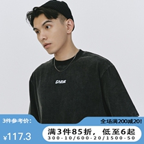 SAMESAME22SS washed up as old t-shirt retro logo short sleeve State Chaulogie American student couple men and women