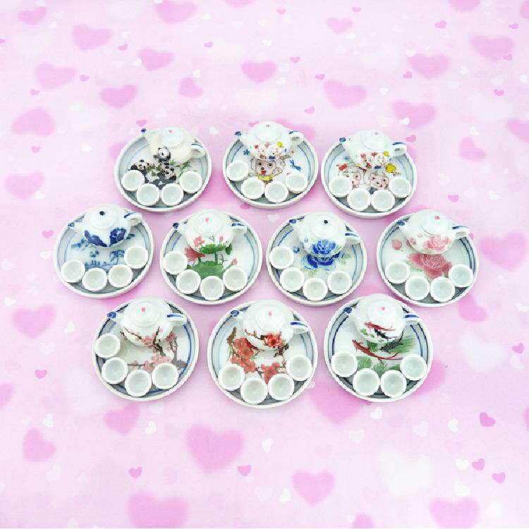 Children Tea Set Group Toy Tea Cup Teapot Teapot Ceramic Cover Mini Girl Birthday Presents A Family Wine Tide