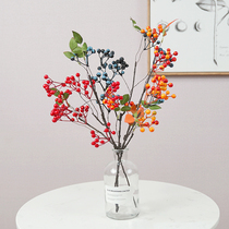 Simulation iron wire Berry fake flower red fruit hair rich fruit living room decoration bouquet table placed floral ornaments Xihijia