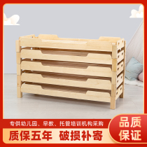 Early education training class kindergarten solid wood special bed childrens pine stacked bed nursery tube lunch bed environmental protection