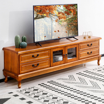 Solid Wood TV cabinet coffee table combination light luxury bedroom TV cabinet modern simple TV cabinet small apartment mini