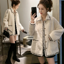 Pregnant womens coat Autumn New loose cardigan warm lamb hair coat long tide mother autumn winter coat tide