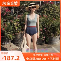 Swimsuit Girl South Korea Inwind conservative small breasts gather for a slim and sexy collage student spa swimsuit