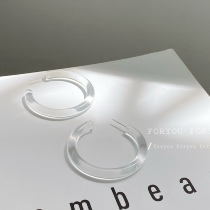 Transparent C-type ear nail 2021 New Chains Exaggerated Cool Girl Acrylic Earrings Hot Girl Summer Earrings