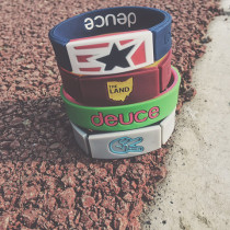 Sports bracelet mens front and back personality mens and womens trendy silicone bracelet tide brand couple bracelet tide hip-hop retro