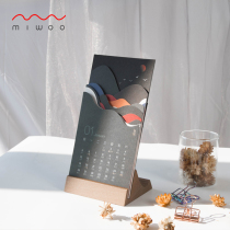 Chinese style wooden desktop calendar 2021 calendar decoration office high-end business cultural and creative gift customization