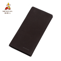 Scarecrow mens wallet leather long wallet first layer cowhide youth tide brand business wallet ultra-thin tide