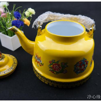 Ethnic characteristics Tibetan flavor Buddhism Tibetan eight auspicious ghee teapot tea pot tea set