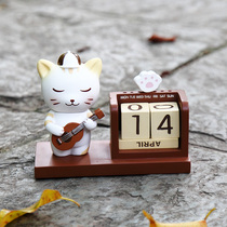 Cute girl girlfriend Girl Childrens Birthday creative gift Home decoration Cat perpetual calendar FairyTear