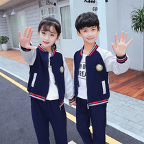 Primary school uniforms spring and autumn suits for sports childrens class uniforms three sets of kindergarten uniforms autumn entrance photos