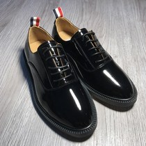 TB Block Leather Shoes Mens Formal Business Leisure Shoes Heads Bull Leather Men Shoes GD same ribbon shoes