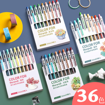 Morandi color gel pen set students with hand account stationery Korean color water Pen press type simple creative cute color pen special ball note special ball multi-color set of juice hand account pen