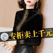 Base shirt spring summer 2021 new mothers small shirt high-end gold velvet womens interior with foreign style T-shirt top