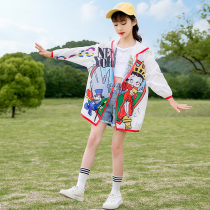 Sunscreen clothing summer new children wear thin girls hooded foreign fashion Korean version of the sunscreen clothing tide of children