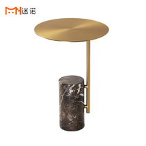 Nordic Designer Marble Edge A Few Light Lavish Creative Coffee Table Sofa Corner A Few Round Metal Loft Hotel Tea Table
