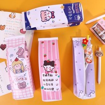 ins cute girl heart pink milk pen bag hipster cute girl junior high school student pencil case stationery bag