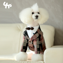 Unpet Bao dependents Pet Pets Clothing Small Dogs Clothes Plaid West Suit Jacket Wedding Suit Teddy Coat