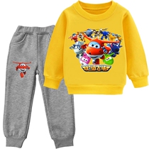New spring and autumn clothes for boys 3 super fly clothes Le Di childrens clothes for boys and girls 5 autumn cotton sweater suit