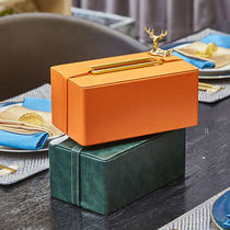 Nordic modern light luxury love horse orange peel box simple American dark green tissue box remote storage coffee table ornaments