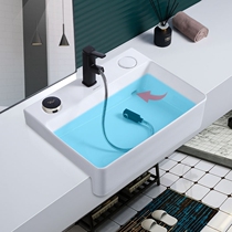 Platform-controlled washbasin semi-embedded basin side rear drainage deepened wash basin semi-hanging basin inlaid basin sink