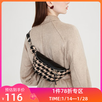 LILY winter new womens classic houndstooth multi-back chain waist bag chest bag dumpling bag oblique cross bag