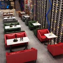 Retro Bar Sofa Wine Tavern Clear Bar double cassette Leisure Cafeteria Western dining Industrial Wind Catering table and chairs Composition