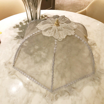New European style dish cover table vegetable umbrella mosquito fly summer folding round square large capacity food cover