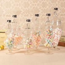 Candy jar glass large creative European tea Jar Ornaments crystal glass candy jar with lid ornaments