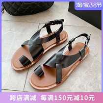 Clear cabin special price minimalist style Rome sandals women genuine leather flat bottom minimalist casual 100 lap light retro toenatoe womens shoes