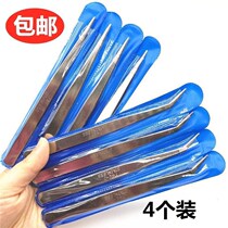 Thickened stainless steel tweezers straight head elbow pliers eyebrow clips tailoring line clips non-pointed sewing tools