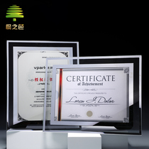 Crystal license plate customization Honor certificate customization Creative glass medal production A4 agent franchisee souvenir