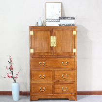 New Chinese style camphor wood bucket cabinet living room simple modern locker drawer storage cabinet solid wood furniture