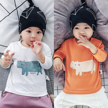 Baby girl T-shirt long sleeve baby Autumn Winter Spring Autumn Winter Spring and Autumn base shirt mens treasure baby coat thin autumn men Cotton t