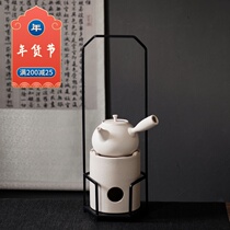 Chaozhou white mud wind stove cooking tea stove cooking teapot set simple kettle white mud cooling stove sand side pot