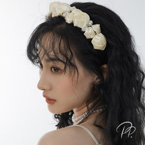 PP ornament Showa girl cream flower hair stirrup South Korean tennis red headwear Baroque pearl superfairy haircut