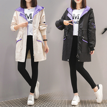 Maternity large size windbreaker 2020 autumn and winter new medium-long out of large size thin tooling autumn waist jacket