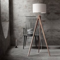 Designers lamp Nordic vertical living room bedroom wooden platform lighting creative American retro original linen floor lamp