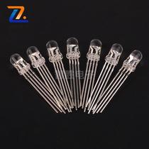 5MM full color LED Yin RGB red green and blue three-color four-legged bright full color controllable colorful light transparent