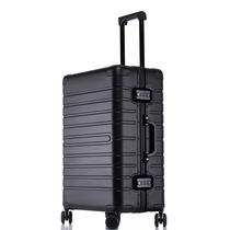 HEYYA full aluminum magnesium alloy pull bar case Business suitcase mute universal wheel suitcase 28 inch black