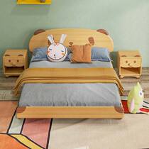 Colorful life solid wood childrens bed net red bed 1 5 meters cartoon treasure bed boy childrens furniture single bed