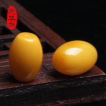 Sihuannian Polish natural amber chanterelle yellow honey loose beads Rice beads Spacer beads DIY semi-finished products