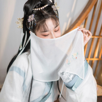 Veil ancient style Hanfu cover face Super fairy hanging ears ancient costume fairy Air half-permeable photography studio step by step thin ear hanging