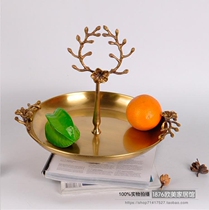 India imported European and American handmade high-grade pure copper brass plum tray Fruit tray storage decorative plate Home furnishings