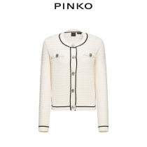 PINKO2022 spring and summer new womens solid color plaid decorative short jacket coat 1G16Y9Y7ZA